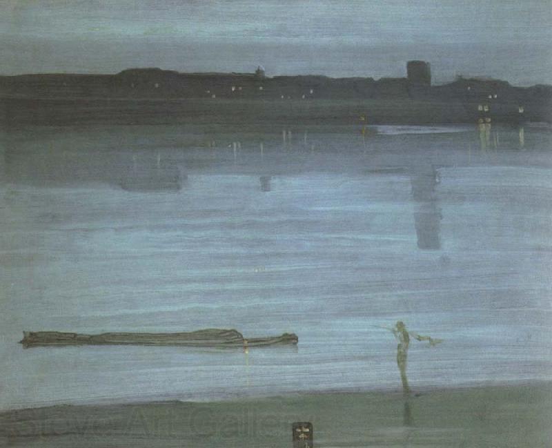 James Mcneill Whistler nocturne blue and silver chelsea Spain oil painting art